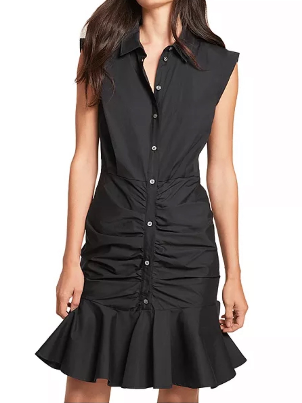 | Veronica Beard | Bell Button Down Ruched Shirt Dress